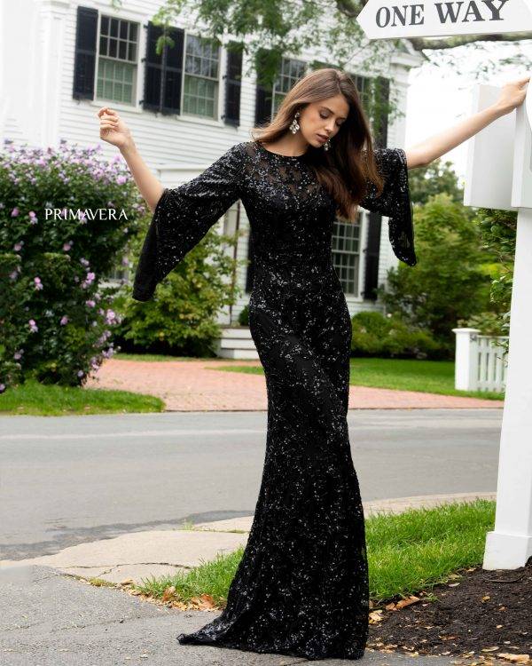 Marienne Black Sequin Long Sleeve Mini Dress – Beginning Boutique NZ